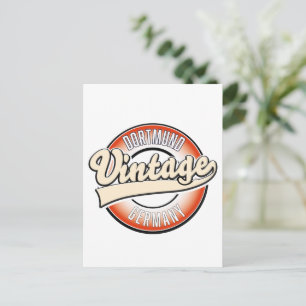 Dortmund vintage style logo, postcard
