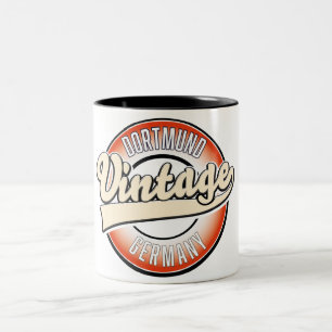 Dortmund vintage style logo, Two-Tone coffee mug