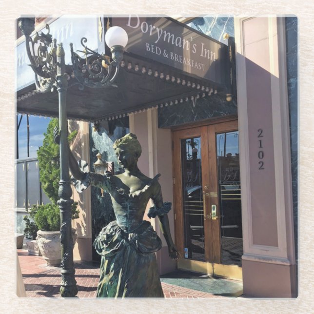 Doryman's Inn, Newport Beach, California Glass Coaster (Front)