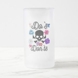 Do's and Don'ts Frosted Glass Beer Mug