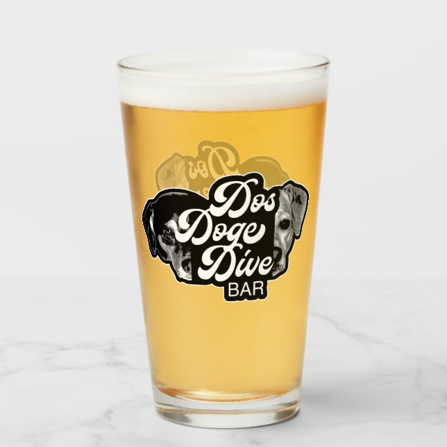 Dos Doge Dive Bar Glass (Front Filled)