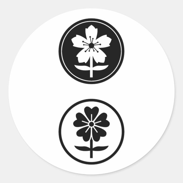 dos flores classic round sticker (Front)
