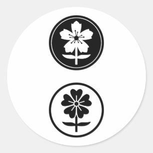 dos flores classic round sticker