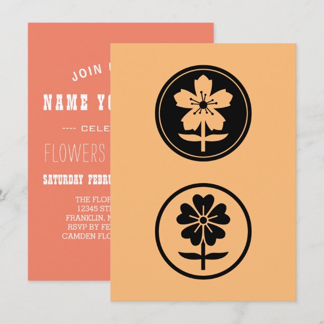 dos flores invitation (Front/Back)