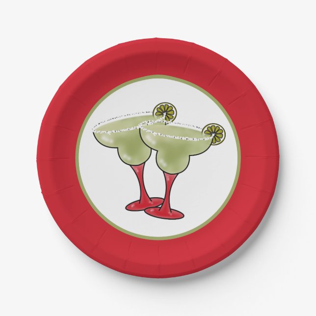 Dos Margaritas Paper Plate (Front)
