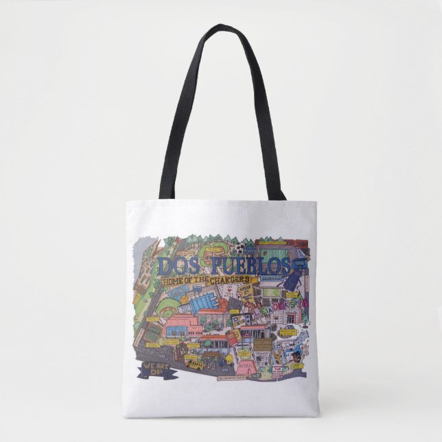 Dos Pueblos Map Tote Bag (Front)
