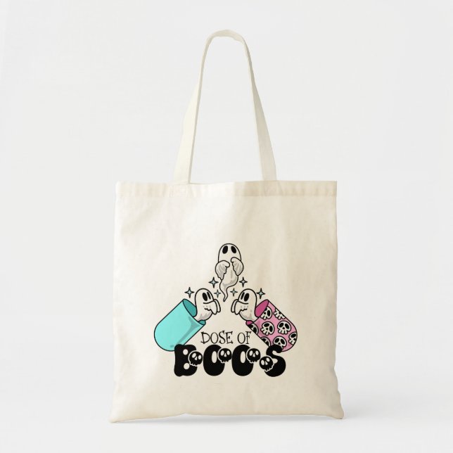 Dose of Boos Spooky Medical Halloween Tote Bag (Front)