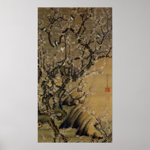 Doshoku Sai-e (2) Plum Blossoms Bird, Jakuchu ITO Poster