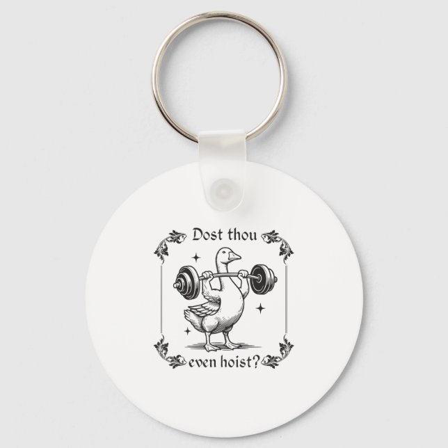 Dost Thou Even Hoist_ Funny Mediaeval Gym Workout  Key Ring (Front)