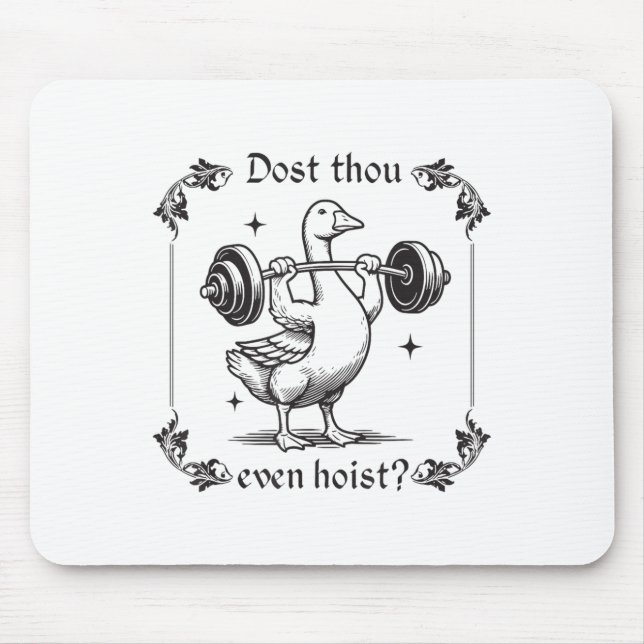 Dost Thou Even Hoist_ Funny Mediaeval Gym Workout  Mouse Mat (Front)