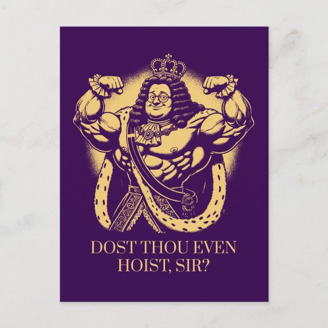Dost Thou Even Hoist, Sir?" Funny Louis XIV Gym Postcard (Front)