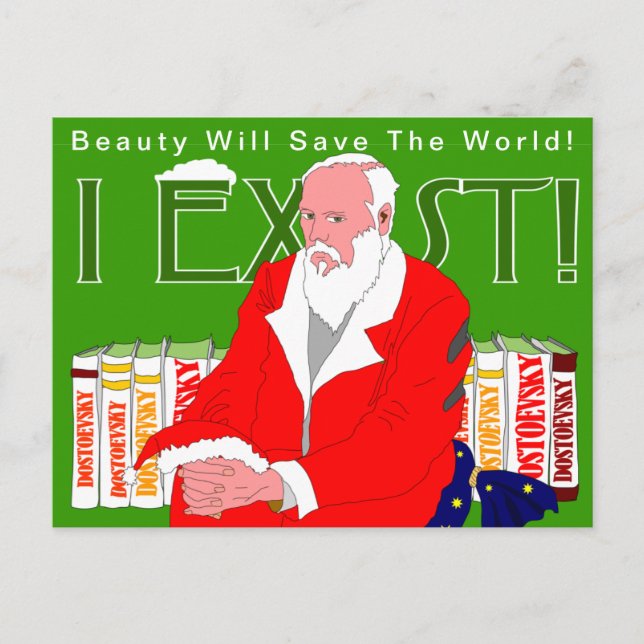 Dostoevsky as Santa  Postcard (Front)