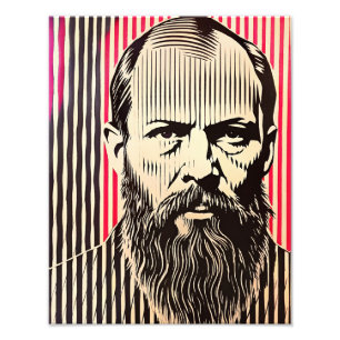 Dostoevsky in BAUHAUS optical illusion style Photo Print