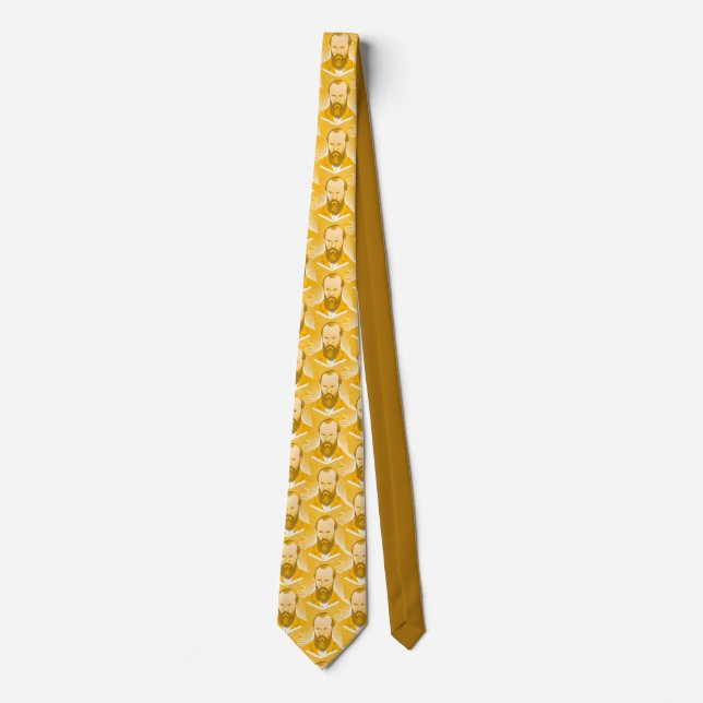  Dostoevsky portrait yellow design Tie (Front)