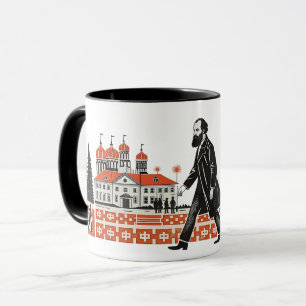 Dostoevsky walking in Saint Petersburg Design Mug
