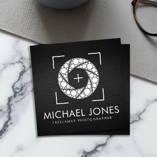 Dot Art Camera Shutter Photographer Square Busines Business Card