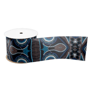 Dot Art Pattern on Ribbon Satin Ribbon