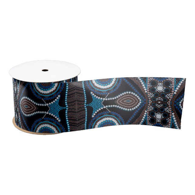 Dot Art Pattern on Ribbon Satin Ribbon (Spool)