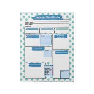 Dot Blue Healthcare Student Medication Template  Notepad