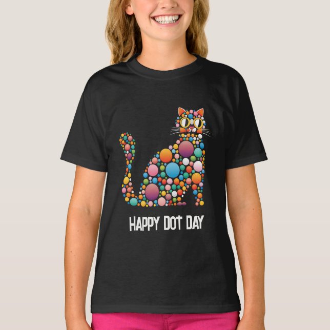 Dot Day polka dot cat T-Shirt (Front)