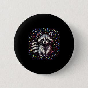 Dot Day Raccoon Rainbow Polka Boys Girls Creativit 6 Cm Round Badge