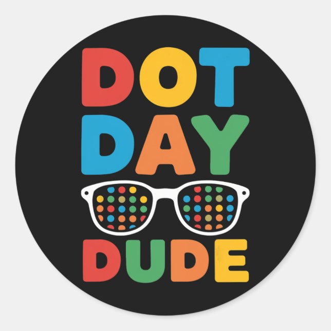 Dot Day Shirt For Kids Boys Girls Youths Dotted Du Classic Round Sticker (Front)