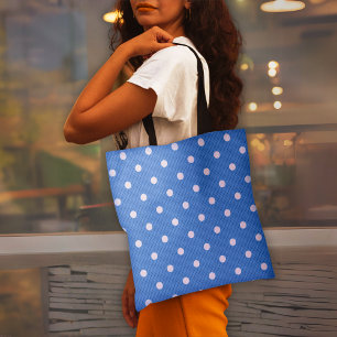 Dot Delight Blue Tote Bag