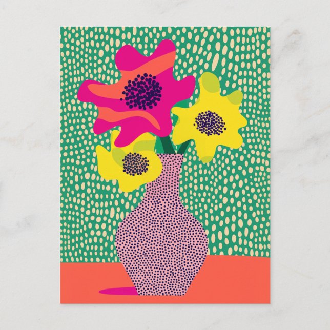 Dot Dot Flower #007 Postcard (Front)