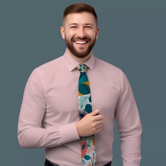 Dot-filled Floral Print Tie (Creator Uploaded)