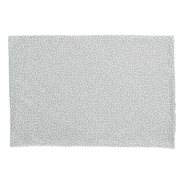 Dot Grey and White Polka Dot Pillowcase (Front)