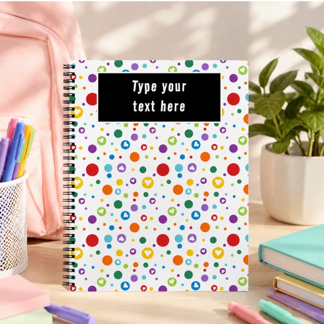 dot heart Rainbow Colours  | Cute Back to School Notebook (dot heart Rainbow Colors | Cute Back to School Notebook)