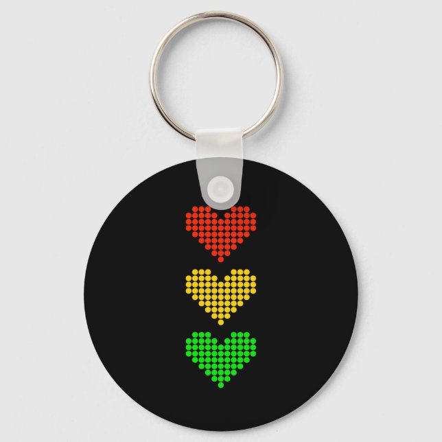 Dot Heart Stoplight Key Ring (Front)
