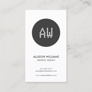 DOT INITIALS LOGO B&W Designer Business Card