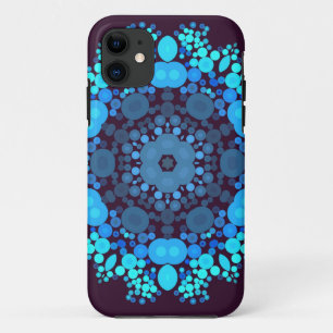 Dot Mandala Flower Blue and Purple iPhone 11 Case