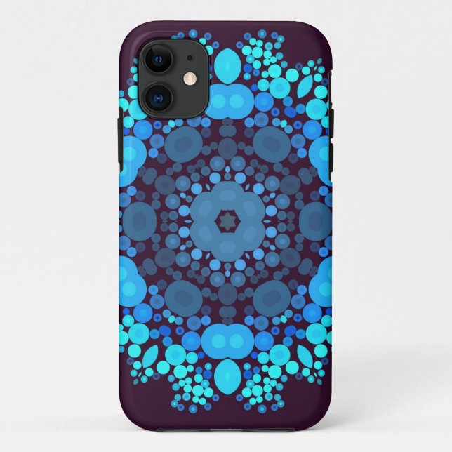 Dot Mandala Flower Blue and Purple Case-Mate iPhone Case (Back)