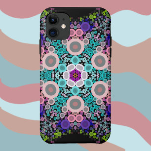 Dot Mandala Flower Blue Green and Pink iPhone 11 Case