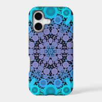 Dot Mandala Flower Blue Green and Purple