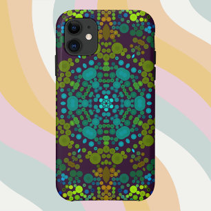 Dot Mandala Flower Blue Yellow and Pink iPhone 11 Case