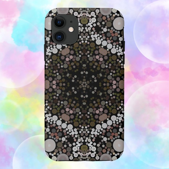 Dot Mandala Flower Brown and White Case-Mate iPhone Case (Creator Uploaded)