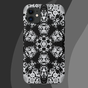 Dot Mandala Flower Grey and Black iPhone 11 Case