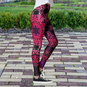 Dot Mandala Flower Pink and Purple Leggings