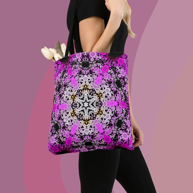 Dot Mandala Flower Pink and White Tote Bag (Creator Uploaded)