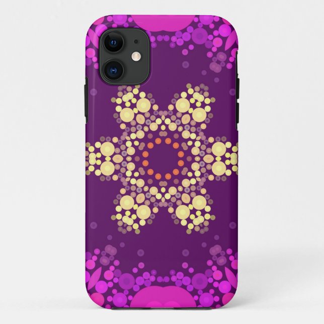 Dot Mandala Flower Pink and Yellow Case-Mate iPhone Case (Back)