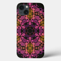 Dot Mandala Flower Pink Yellow and Black