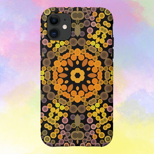 Dot Mandala Flower Yellow and Purple Case-Mate iPhone Case (Creator Uploaded)