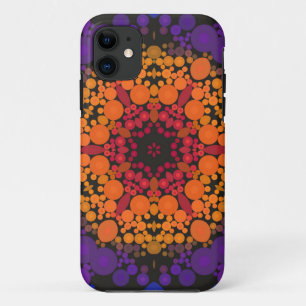 Dot Mandala Flower Yellow Purple and Blue iPhone 11 Case