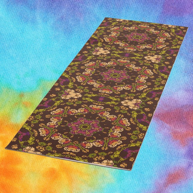 Dot Mandala Yellow Purple and Orange Yoga Mat (Creator Uploaded)