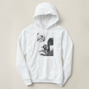 Dot Matrix Art: Classical Marble Face Hoodie