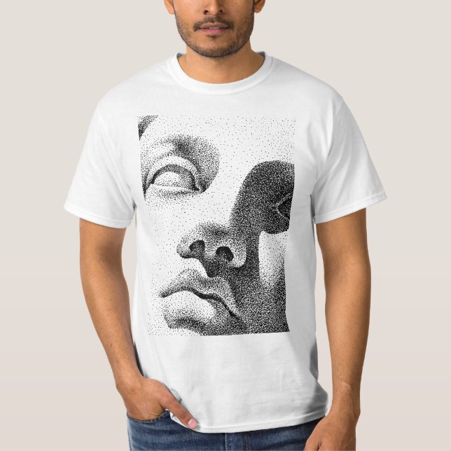 Dot Matrix Art: Classical Marble Face T-Shirt (Front)
