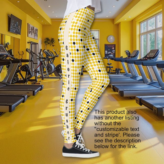 Dot Matrix - Yellow Cream Black-Text Option Leggings (Dot Matrix - Yellow Cream Black-Text Option Leggings)